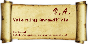 Valentiny Annamária névjegykártya