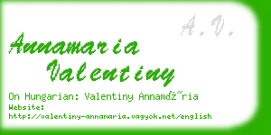 annamaria valentiny business card
